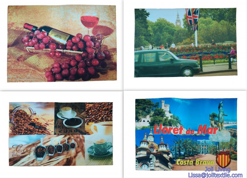 100% cotton/100% polyester/PVC  printed place mat