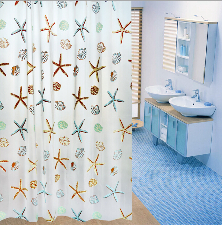 Eco-friendly non-toxic EVA colorful printing waterproof anti-bacterial shower curtain bathroom curtain