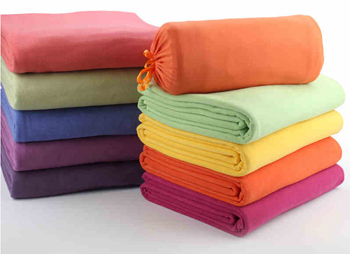 100% polyester solid color airline polar fleece blanket