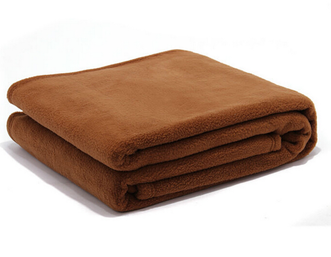 100% polyester solid color airline polar fleece blanket