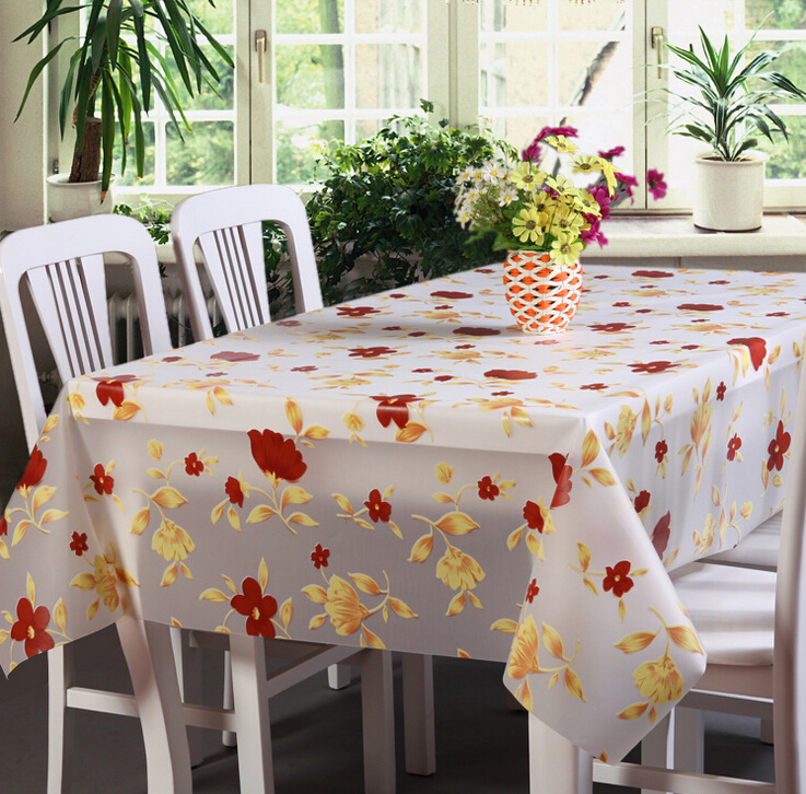 Environmental Waterproof /Anti-skid/Thicken/Mildewproof PEVA Printed Square Table cloths