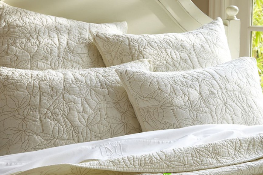 100% Cotton T240 quilted Pillow sham/quilted Pillowcase,quilted bedding sets